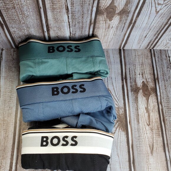 BOSS Mens Boxer Briefs Large 3-Pack Trunk Boxer Cotton Stretch Logo NWOB - Picture 3 of 5